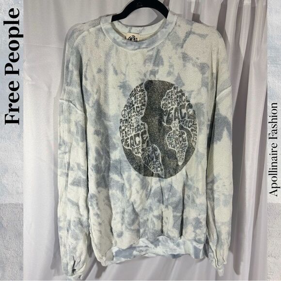 WE THE FREE WORLD PEACE TOP IN BLUE TIE DYE MOTIF MEDIUM NEW - Picture 3 of 5